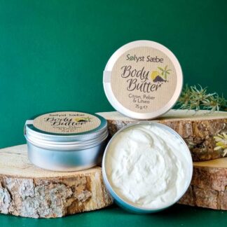 whipped body butter, økologisk, naturlig, pisket kropssmør, sheasmør, æteriske olier, citron, citrus
